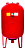 1000 л, Вертикальный бак с ножками и манометром,-10-+99, присоед. 2", Красный/Синий, замен. мембрана